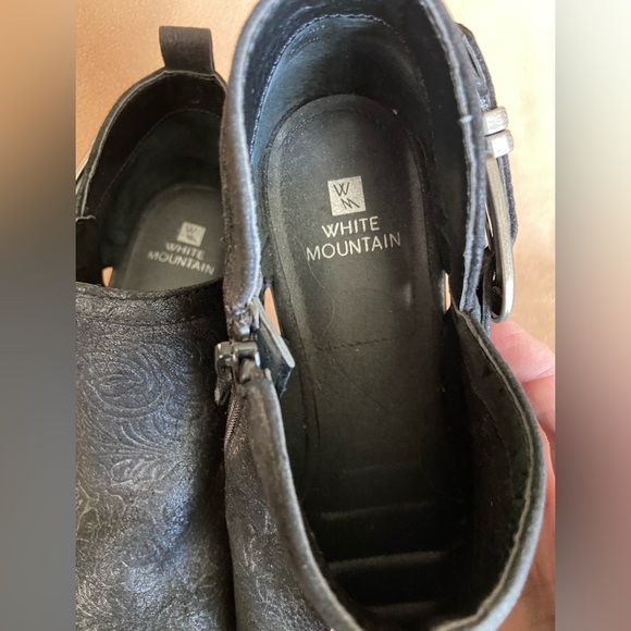 White Mountain Boots Womens Davenport Ankle Bootie Black Buckle Heels 9M - Picture 8 of 11